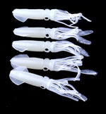 Bộ 5 mồi câu cá giả mềm bằng nhựa hình mực HENGJIA, Chiều dài: 9 cm, phát sáng, ống màu sắc