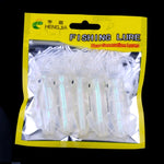 Bộ 5 mồi câu cá giả mềm bằng nhựa hình mực HENGJIA, Chiều dài: 9 cm, phát sáng, ống màu sắc