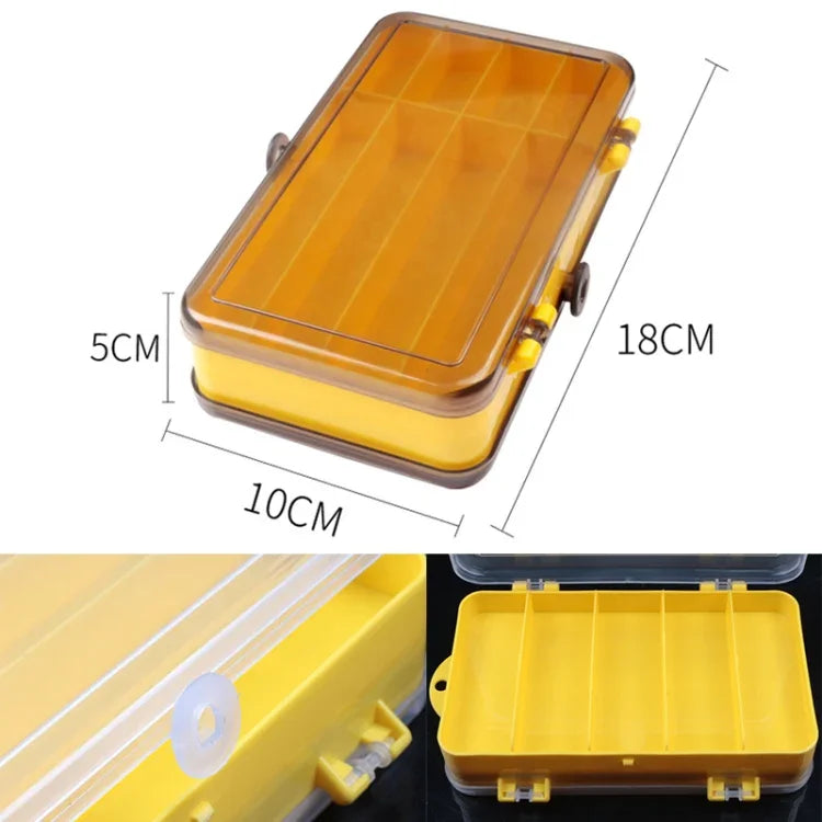 Hộp đựng mồi câu cá ngoài trời di động bằng nhựa trong suốt hai mặt, Kích thước: 18 x 10 x 5cm