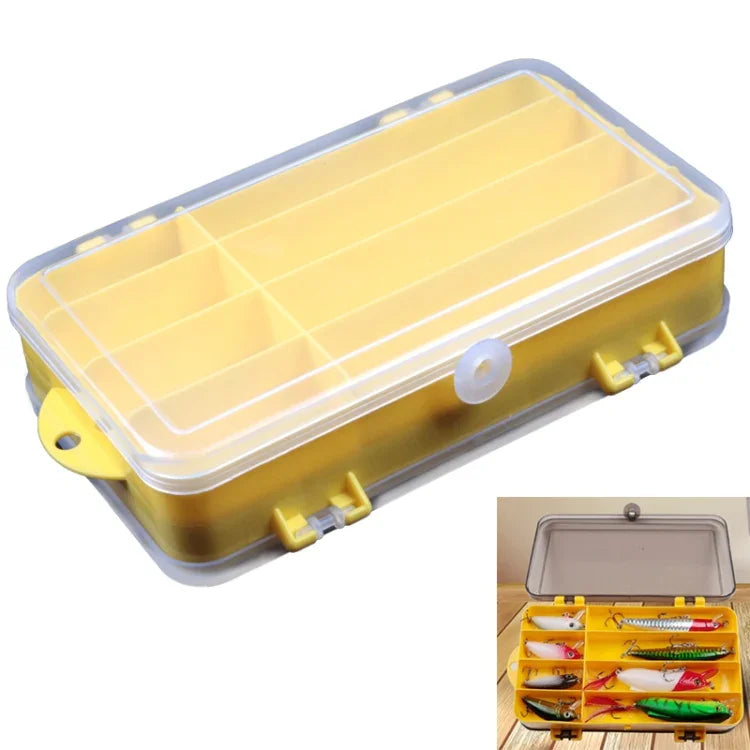 Hộp đựng mồi câu cá ngoài trời di động bằng nhựa trong suốt hai mặt, Kích thước: 18 x 10 x 5cm