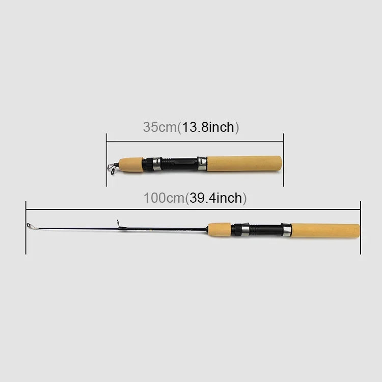 Cần câu cá băng di động 35cm, cần câu tôm, phụ kiện cần câu, Chiều dài mở rộng: 100cm, 35cm