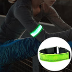 Dây đeo cổ tay thể thao phản quang nylon có đèn LED sạc lại, màu đỏ, vàng, xanh lá, xanh dương sạc lại