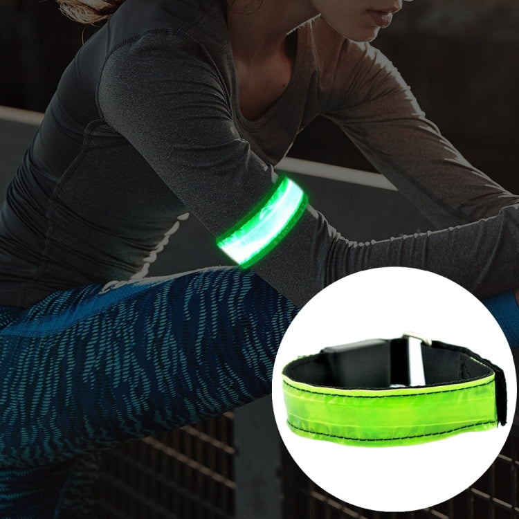 Dây đeo cổ tay thể thao phản quang nylon có đèn LED sạc lại, màu đỏ, vàng, xanh lá, xanh dương sạc lại