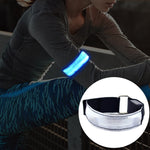 Dây đeo cổ tay thể thao phản quang nylon có đèn LED sạc lại, màu đỏ, vàng, xanh lá, xanh dương sạc lại