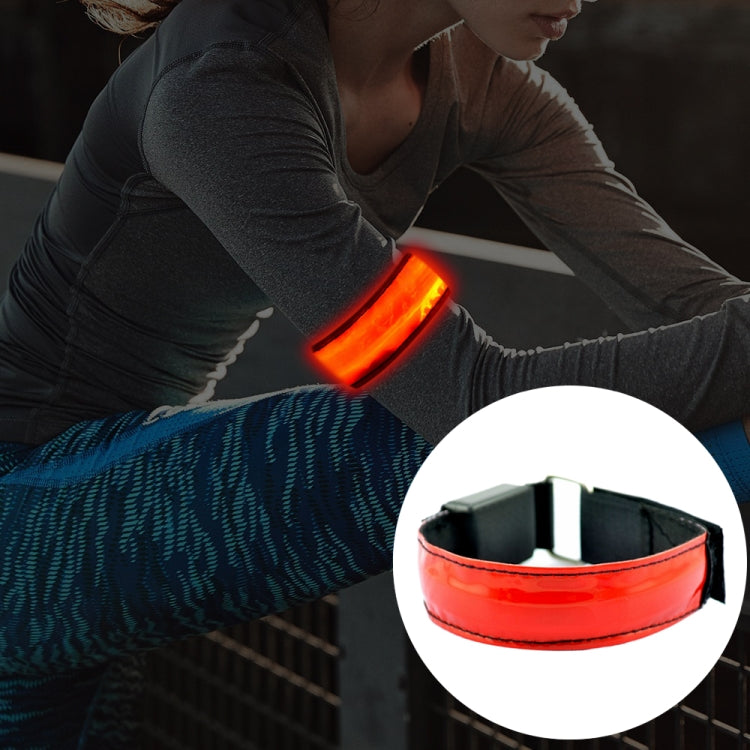 Dây đeo cổ tay thể thao phản quang nylon có đèn LED sạc lại, màu đỏ, vàng, xanh lá, xanh dương sạc lại