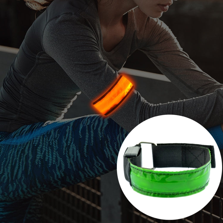 Dây đeo cổ tay thể thao phản quang nylon có đèn LED sạc lại, màu đỏ, vàng, xanh lá, xanh dương sạc lại