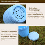10 PCS Imitation Wooden Barrel Plastic Resin Flower Pot with Tray, Top Diameter: 16cm, Height: 13.5cm, Top Diameter: 16cm