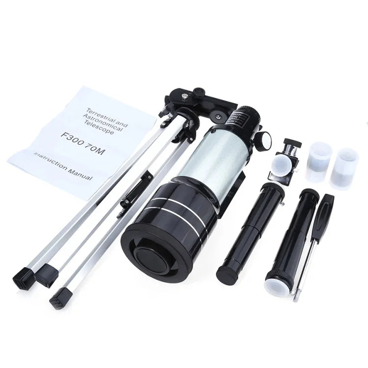 Kính thiên văn không gian chuyên nghiệp HD cao cấp F30070M có chân đế (bạc), F30070M