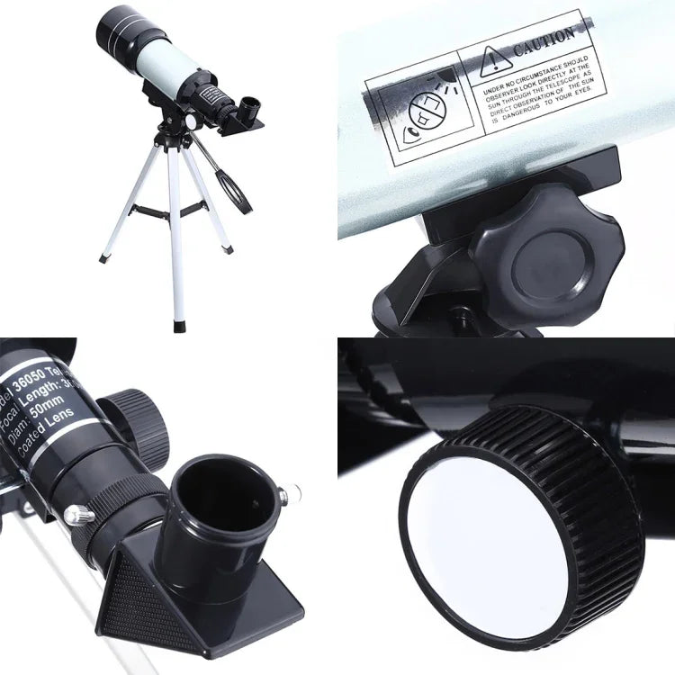 Kính thiên văn không gian chuyên nghiệp HD cao cấp F36050 có chân đế hợp kim nhôm (bạc), F36050