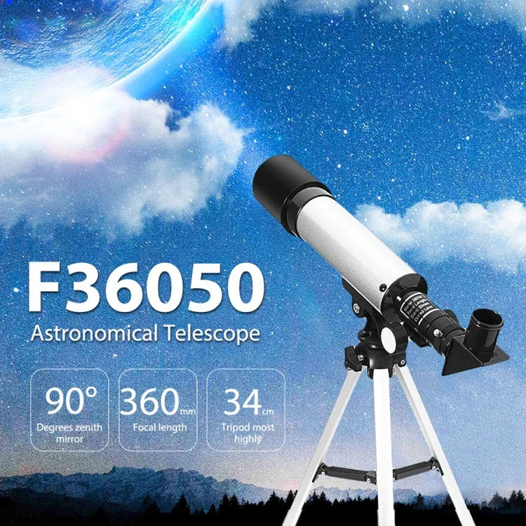 Kính thiên văn không gian chuyên nghiệp HD cao cấp F36050 có chân đế hợp kim nhôm (bạc), F36050