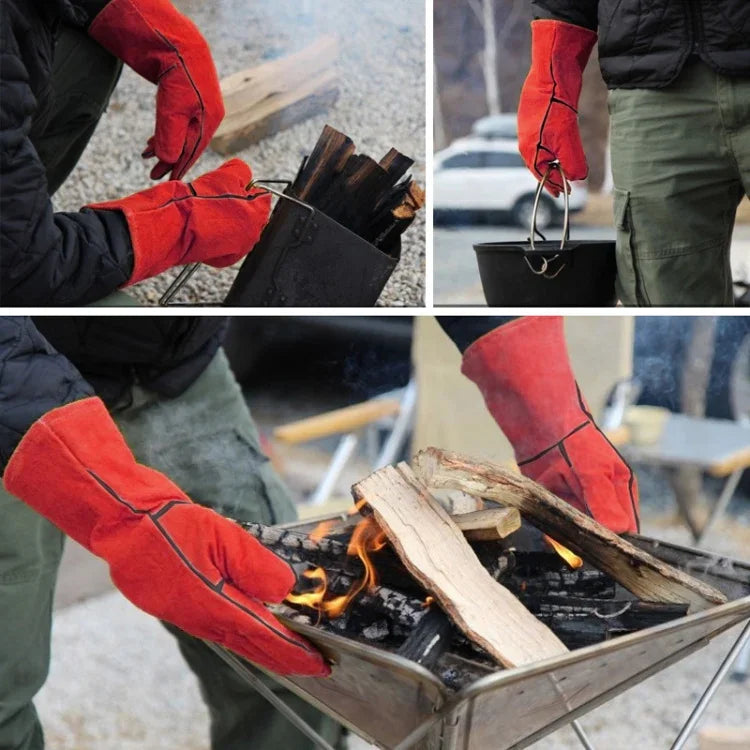 Găng tay bảo hộ hàn dày cách nhiệt chịu nhiệt cao dành cho nam nữ dùng ngoài trời BBQ, CLS-BBQ
