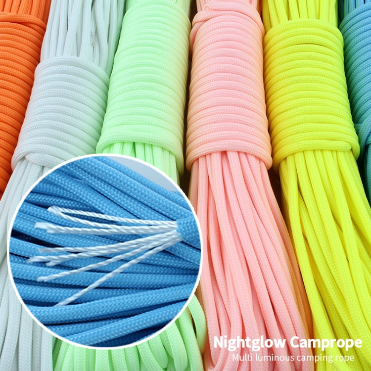 Dây Leo Núi 9 Lõi Nylon+Polyester 20m Dùng Cắm Trại Ngoài Trời Có Đèn Huỳnh Quang Cứu Hộ, 20m Màu Trắng, 20m Màu Vàng, 20m Màu Hồng, 20m Màu Xanh Lá