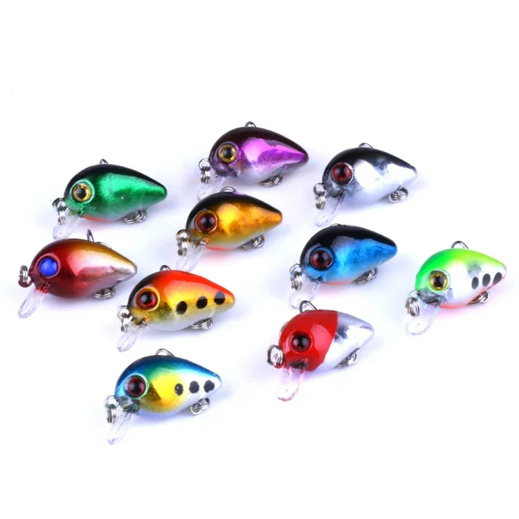 Bộ 10 mồi câu đá Luya HENGJIA 3cm/1.5g, hộp nhựa, Box014