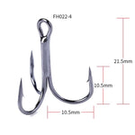 20 cái / Hộp Móc câu ba càng bằng thép cacbon cao màu đen cổ điển, 4# FH022