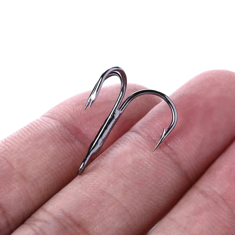 20 cái / Hộp Móc câu ba càng bằng thép cacbon cao màu đen cổ điển, 4# FH022