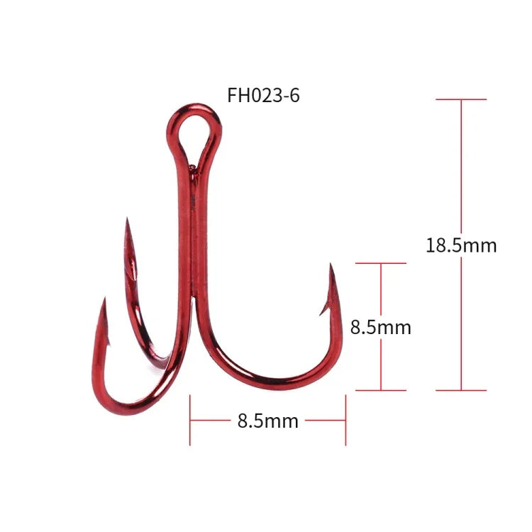 HENGJIA 20 cái Móc câu ba càng bằng thép cacbon cao màu đỏ cổ điển, 6# FH023