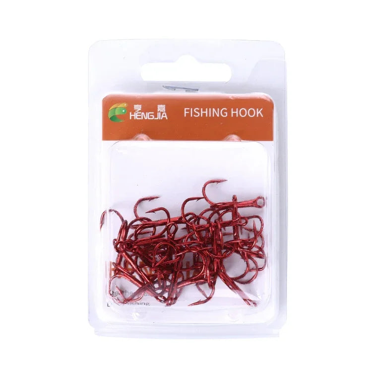 HENGJIA 20 cái Móc câu ba càng bằng thép cacbon cao màu đỏ cổ điển, 6# FH023