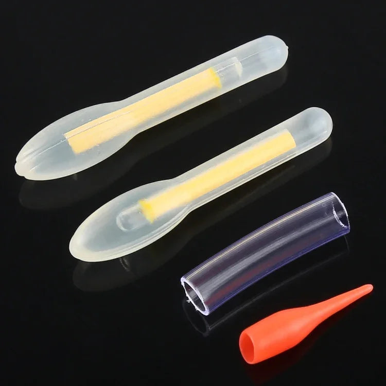 10 gói que phát sáng hình bóng đèn OCEAN SUN cho câu đêm, tầm nhìn: 50m, kích thước: 4.5 x 37mm, hình bóng đèn, tầm nhìn: 50m
