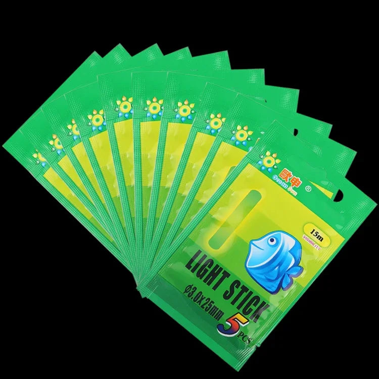 10 gói que phát sáng nổi OCEAN SUN cho câu đêm, tầm nhìn: 15m, kích thước: 3.0 x 25mm, tầm nhìn: 15m (5 cái)