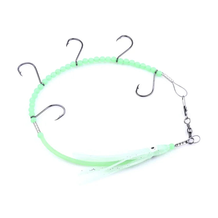 Dao câu cá HENGJIA 32cm/7g, dây câu cá phát sáng ban đêm, móc câu bạch tuộc mực 5 móc