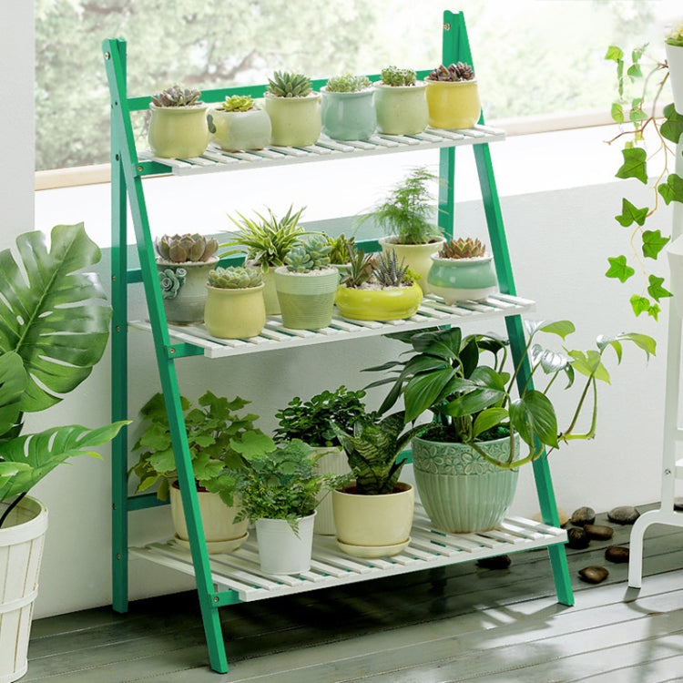 Kệ treo cây 3 tầng bằng tre, kệ chậu hoa, giá để chậu hoa gấp gọn, kệ trưng bày cây, chiều rộng: 70cm, 3 tầng chiều rộng: 70cm (Màu xanh lá), 3 tầng chiều rộng: 70cm (Màu trắng), 3 tầng chiều rộng: 70cm (Màu hồng đào)