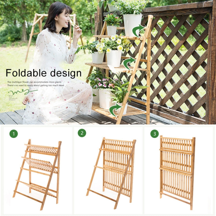 Bamboo 3-Tier Hanging Plant Stand Planter Shelves Flower Pot Storage Rack Folding Display Shelving Plants Shelf, Width: 70cm, 3-Tier Width: 70cm(Apricot), 3-Tier Width: 70cm(Green), 3-Tier Width: 70cm(White)