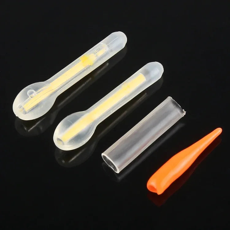 10 gói que phát sáng hình bóng đèn nổi cho câu đêm, tầm nhìn: 30m, kích thước: 3.0 x 25mm, hình bóng đèn, tầm nhìn: 30m
