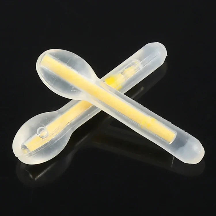 10 gói que phát sáng hình bóng đèn nổi cho câu đêm, tầm nhìn: 30m, kích thước: 3.0 x 25mm, hình bóng đèn, tầm nhìn: 30m