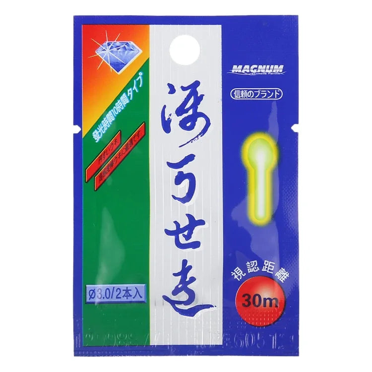 10 gói que phát sáng hình bóng đèn nổi cho câu đêm, tầm nhìn: 30m, kích thước: 3.0 x 25mm, hình bóng đèn, tầm nhìn: 30m
