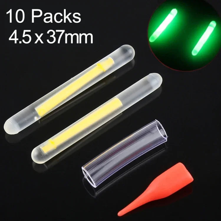 10 gói que phát sáng nổi OCEAN SUN cho câu đêm, tầm nhìn: 30m, kích thước: 4.5 x 37mm, tầm nhìn: 30m