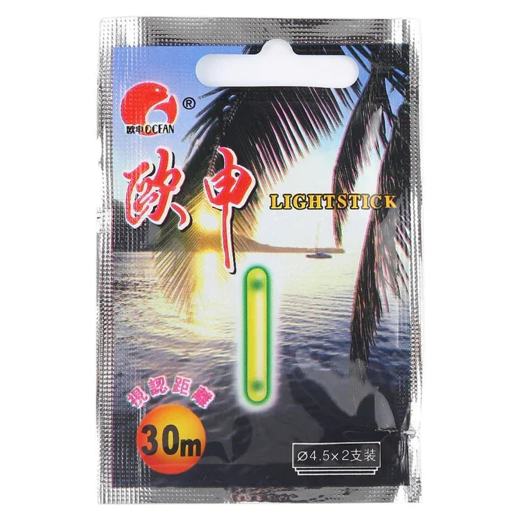 10 gói que phát sáng nổi OCEAN SUN cho câu đêm, tầm nhìn: 30m, kích thước: 4.5 x 37mm, tầm nhìn: 30m