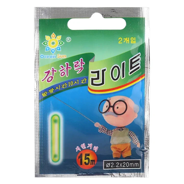 10 gói que phát sáng siêu mảnh OCEAN SUN cho câu đêm, tầm nhìn: 15m, kích thước: 2.2 x 20mm, siêu mảnh, tầm nhìn: 15m