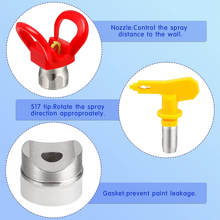 Bộ súng phun sơn không khí áp lực cao không dùng khí & giá đỡ đầu phun & đầu phun, phụ kiện súng phun sơn