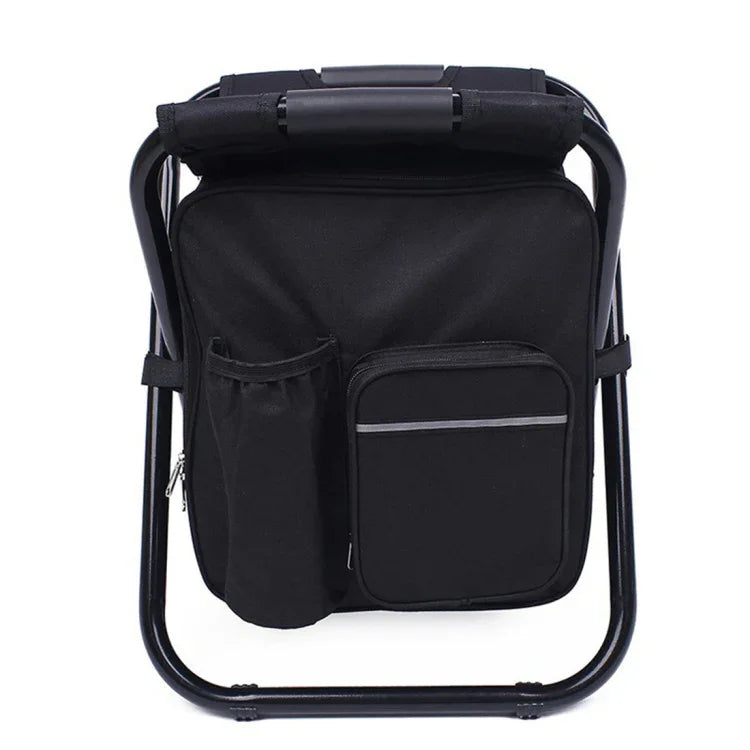 Outdoor Portable Folding Camping Chair Light Fishing Beach Chair Stainless Steel Pipe Folding Chair with Ice Bag, Stainless Steel Folding Chair(Black), Stainless Steel Folding Chair(Green), Stainless Steel Folding Chair(Blue)                           ...