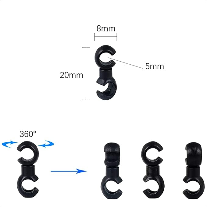 20 kẹp cáp phanh xe đạp MTB ZTTO kiểu S, giao màu ngẫu nhiên, kẹp kiểu S ZTTO cho xe đạp