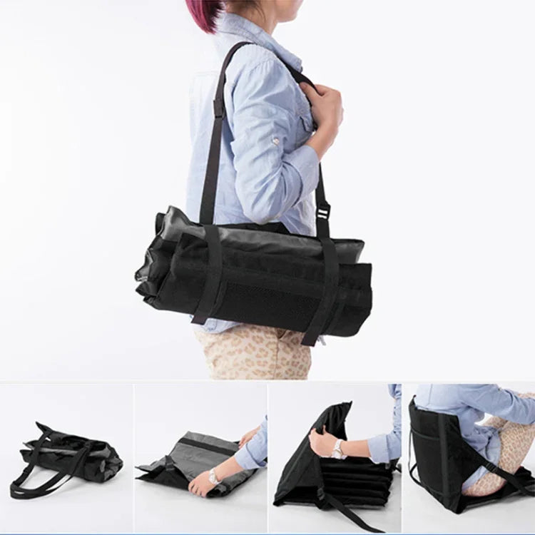 Đệm ngồi gấp ngoài trời có tựa lưng, kích thước: 78*40*2cm, ghế gấp CLS (Đỏ), đệm ngồi gấp (Đen)