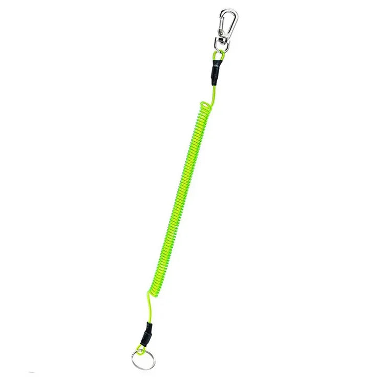 Móc khóa chống mất đa năng ngoài trời, dây đeo lò xo TPU, chiều dài: 32cm, móc khóa chống mất (xám), móc khóa chống mất (xanh lá)