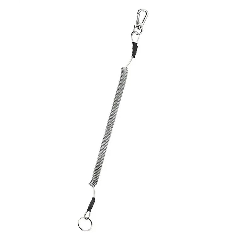 Móc khóa chống mất đa năng ngoài trời, dây đeo lò xo TPU, chiều dài: 32cm, móc khóa chống mất (xám), móc khóa chống mất (xanh lá)