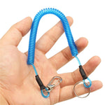 Móc khóa chống mất đa năng ngoài trời, dây đeo lò xo TPU, chiều dài: 32cm, móc khóa chống mất (xám), móc khóa chống mất (xanh lá)