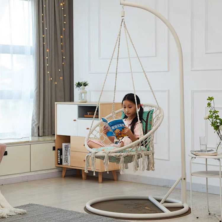Ghế xích đu dệt dây bông đơn trong nhà