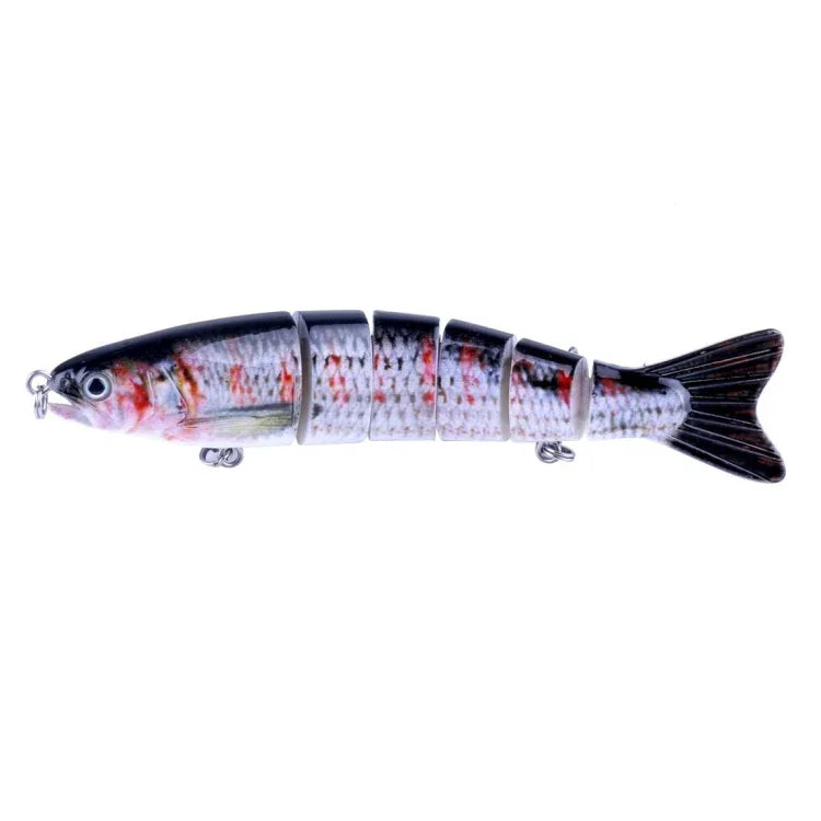 Mồi câu nhân tạo nhựa cứng nhiều đoạn HENGJIA JM026 6# 12.7cm 22g có móc ba, giao màu ngẫu nhiên, JM026 6# 12.7cm