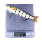 Mồi câu nhân tạo nhựa cứng nhiều đoạn HENGJIA JM026 6# 12.7cm 22g có móc ba, giao màu ngẫu nhiên, JM026 6# 12.7cm