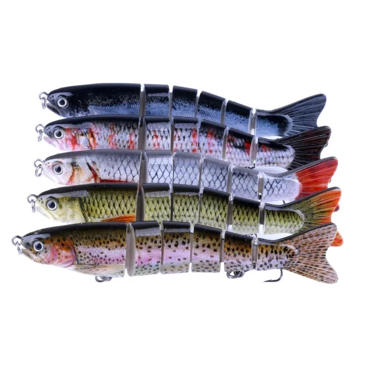 Mồi câu nhân tạo nhựa cứng nhiều đoạn HENGJIA JM026 6# 12.7cm 22g có móc ba, giao màu ngẫu nhiên, JM026 6# 12.7cm