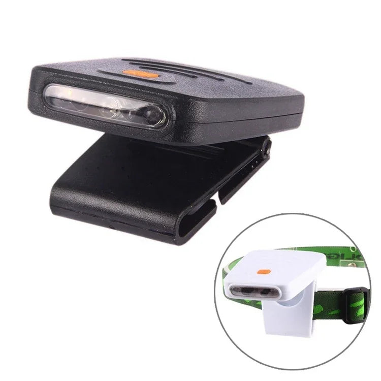 Đèn đội đầu cảm biến hồng ngoại LED sạc pin kẹp mũ tiện dụng cho câu cá, cắm trại, leo núi