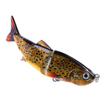 Mồi câu giả nhựa cứng nhiều đoạn HENGJIA JM022-X 12cm 16.8g với móc ba càng, giao màu ngẫu nhiên, JM022-X 12cm