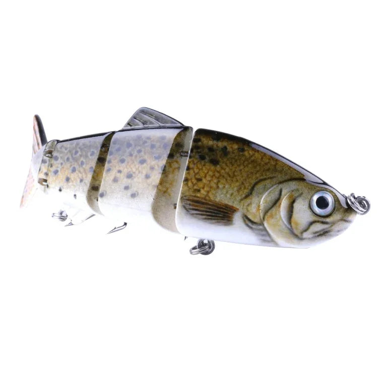 Mồi câu giả nhựa cứng nhiều đoạn HENGJIA JM022-X 12cm 16.8g với móc ba càng, giao màu ngẫu nhiên, JM022-X 12cm