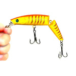 Mồi câu giả nhựa cứng 2 đoạn HENGJIA JM007-X 14cm 20.2g với móc ba càng, giao màu ngẫu nhiên, JM007-X 14cm
