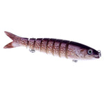 Mồi câu giả nhựa cứng nhiều đoạn HENGJIA JM024-X 6# 13.6cm 18.7g với móc ba càng, giao màu ngẫu nhiên, JM024-X 6# 13.6cm