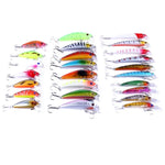 Bộ 26 mồi câu Minnow HENGJIA gồm 4 mẫu, mồi câu giả nhựa cứng, 26 chiếc