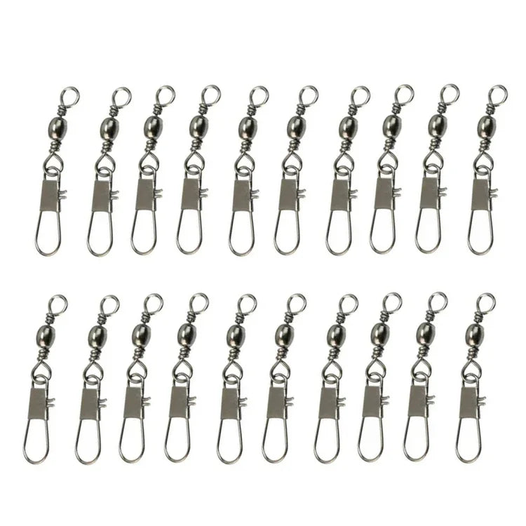 20 Cái Khớp Nối Câu Cá 8# 3.5cm Xoay Thùng Có Móc An Toàn, 20 Cái 8# 3.5cm